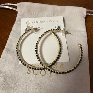 Kendra Scott Black and Gold Hoop Earrings
